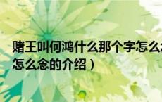 赌王叫何鸿什么那个字怎么念（关于赌王叫何鸿什么那个字怎么念的介绍）
