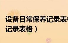 设备日常保养记录表格怎么做（设备日常保养记录表格）