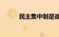 民主集中制是谁最先提出来的？