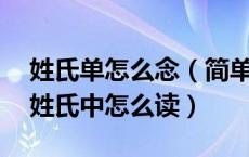 姓氏单怎么念（简单的 ldquo 单 rdquo 在姓氏中怎么读）