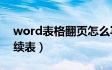 word表格翻页怎么写续表（word表格跨页续表）