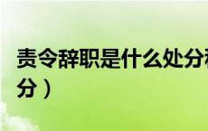 责令辞职是什么处分种类（责令辞职是什么处分）