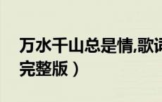 万水千山总是情,歌词（万水千山总是情歌词完整版）