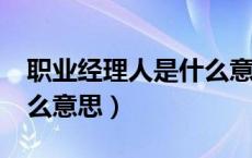 职业经理人是什么意思啊?（职业经理人是什么意思）