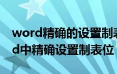 word精确的设置制表位的操作（怎么在word中精确设置制表位）