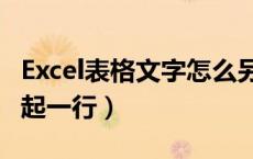 Excel表格文字怎么另起一行（excel表文字另起一行）