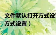 文件默认打开方式设置快捷键（文件默认打开方式设置）