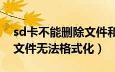 sd卡不能删除文件和格式化（sd卡无法删除文件无法格式化）