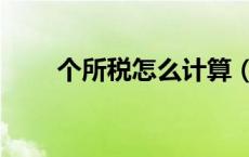个所税怎么计算（个所税如何计算）