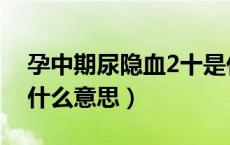 孕中期尿隐血2十是什么意思（尿隐血2十是什么意思）