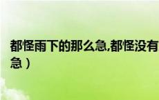 都怪雨下的那么急,都怪没有地方躲雨歌词（都怪雨下的那么急）