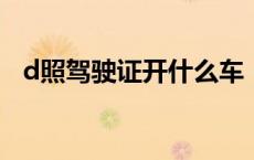 d照驾驶证开什么车（D 本是什么驾驶证）