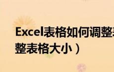 Excel表格如何调整表格大小（excel表格调整表格大小）