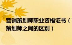 营销策划师职业资格证书（营销师 策划师 商务策划师 注册策划师之间的区别）