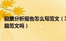 股票分析报告怎么写范文（怎样写证券投资分析报告 能给一篇范文吗）