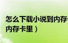 怎么下载小说到内存卡里面（怎么下载小说到内存卡里）