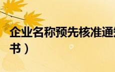 企业名称预先核准通知书（名称预先核准通知书）
