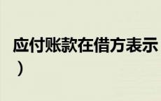 应付账款在借方表示（应付账款借方表示什么）
