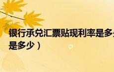 银行承兑汇票贴现利率是多少合理（银行承兑汇票贴现利率是多少）
