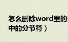 怎么删除word里的分节符（如何删除word中的分节符）