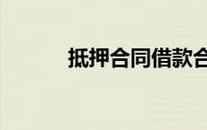 抵押合同借款合同（抵押合同）