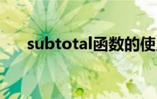 subtotal函数的使用方法9是什么意思