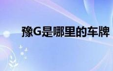 豫G是哪里的车牌（豫是哪里的车牌）