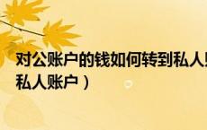 对公账户的钱如何转到私人账户吗（对公账户的钱怎么转到私人账户）