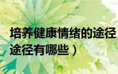 培养健康情绪的途径（保持健康情绪的方法与途径有哪些）