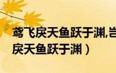 鸢飞戾天鱼跃于渊,岂弟君子,遐不作人（鸢飞戾天鱼跃于渊）
