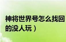 神将世界号怎么找回（神将世界好号和密码真的没人玩）