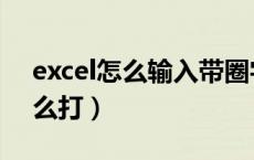 excel怎么输入带圈字符（excel带圈字符怎么打）