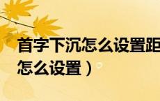 首字下沉怎么设置距正文0.2厘米（首字下沉怎么设置）