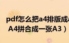 pdf怎么把a4排版成a3双面（怎样把两面pdf A4拼合成一张A3）