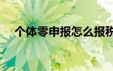 个体零申报怎么报税（零申报怎么报税）