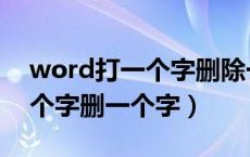 word打一个字删除一个字（word文档打一个字删一个字）