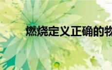 燃烧定义正确的物质是（燃烧定义）