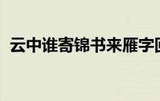 云中谁寄锦书来雁字回时月满西楼是谁写的