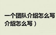 一个团队介绍怎么写（团队介绍大全分享团队介绍怎么写）