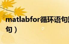 matlabfor循环语句题目（matlabfor循环语句）