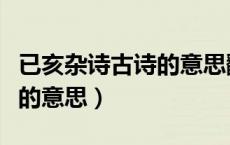 已亥杂诗古诗的意思翻译简单（已亥杂诗古诗的意思）