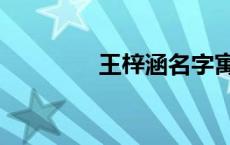 王梓涵名字寓意（王梓涵）