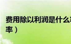 费用除以利润是什么率（利润除以成本是什么率）