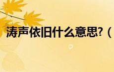 涛声依旧什么意思?（涛声依旧是什么意思）