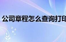 公司章程怎么查询打印（公司章程怎么查询）
