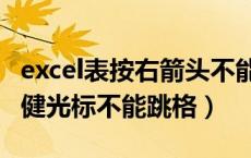 excel表按右箭头不能跳格了（excel表格方向健光标不能跳格）
