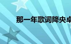 那一年歌词降央卓玛（那一年歌词）