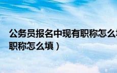 公务员报名中现有职称怎么填（公务员报名表怎么填里职务职称怎么填）
