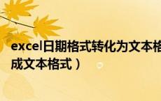 excel日期格式转化为文本格式（excel中日期格式怎么转换成文本格式）