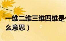 一维二维三维四维是什么意思（二维三维是什么意思）